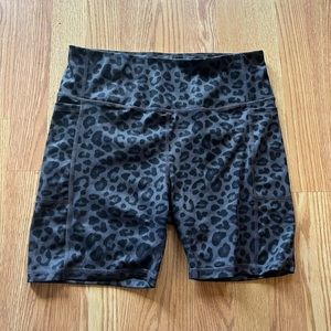 Leopard Print Biker Shorts, Large
